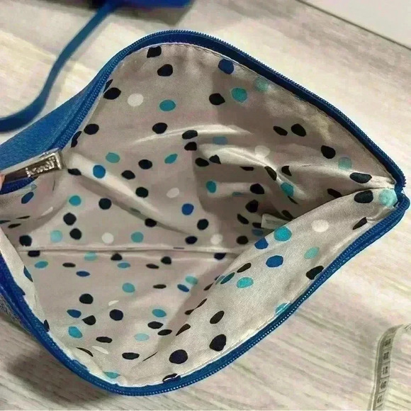 Jewell Thirty One Paris Large Crossbody Handbag Cobalt Blue Pebble Purse W/Pouch - Picture 4 of 14